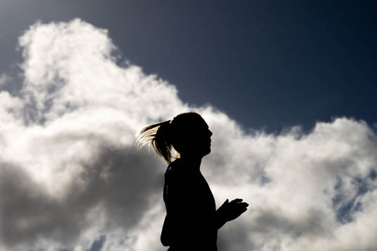 The silhouette of Sophie Román Haug of the Norwegian