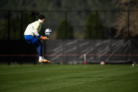 Goalkeeper Zecira Musovic of the Swedish women's national