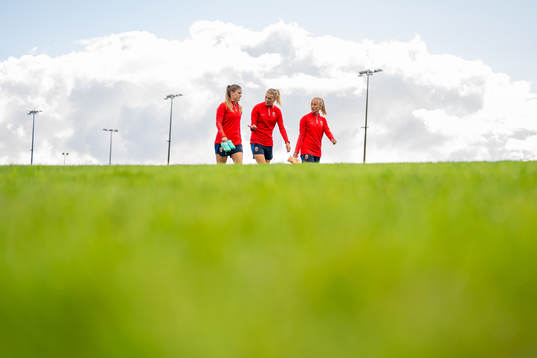 Maren Mjelde, Ada Hegerberg and Anja Sønstevold of the
