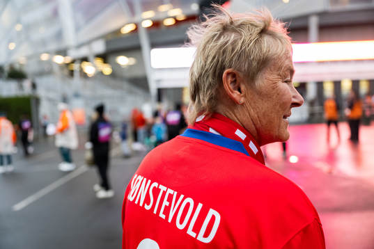 The mother of Anja Sønstevold of Norway (not pictured)