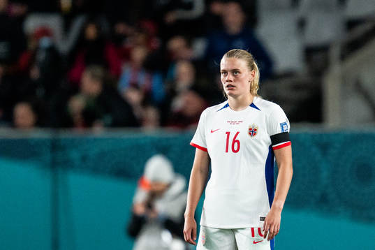 Mathilde Harviken of Norway looks dejected