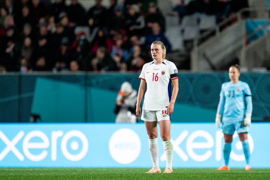 Mathilde Harviken of Norway looks dejected