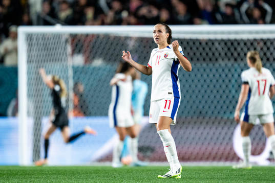 Guro Reiten of Norway looks dejected