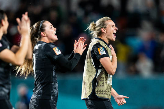 Hannah Wilkinson of New Zealand celebrates