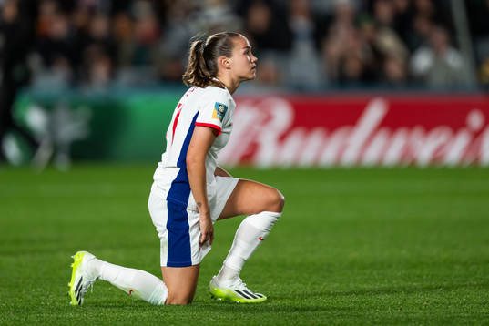 Guro Reiten of Norway looks dejected