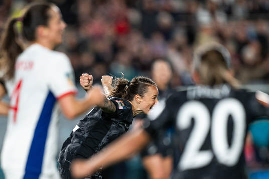 Ria Percival of New Zealand celebrates