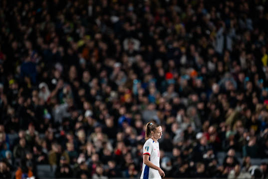 Caroline Graham Hansen of Norway looks dejected