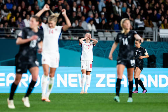 Caroline Graham Hansen of Norway looks dejected
