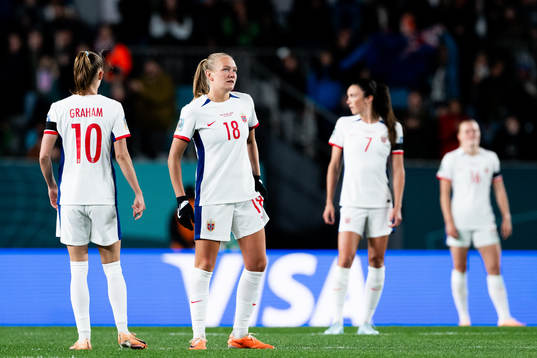 Frida Maanum of Norway looks dejected