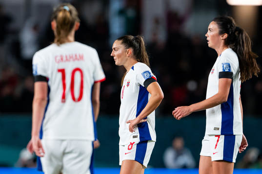 Vilde Bøe Risa of Norway looks dejected