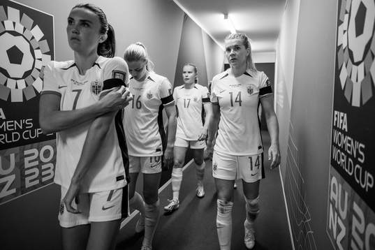 Ingrid Syrstad Engen and Ada Hegerberg of Norway at
