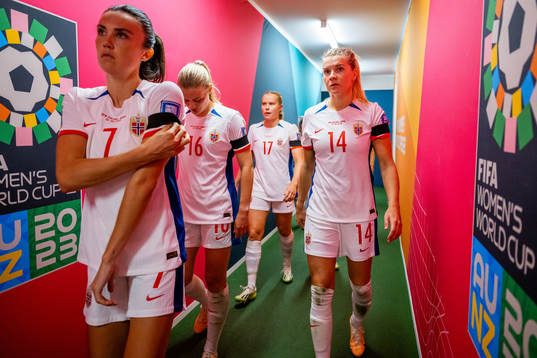 Ingrid Syrstad Engen and Ada Hegerberg of Norway at