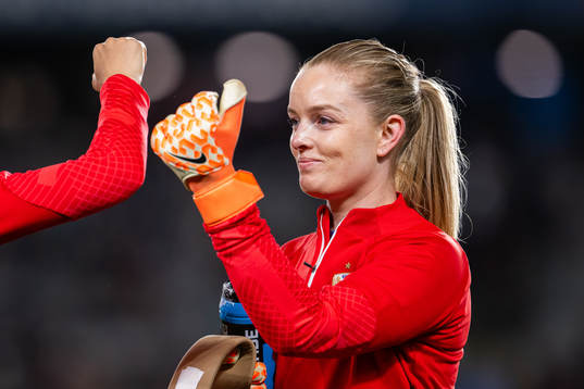 Goalkeeper Guro Pettersen of Norway