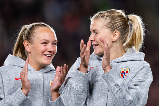 Frida Maanum and Ada Hegerberg of Norway