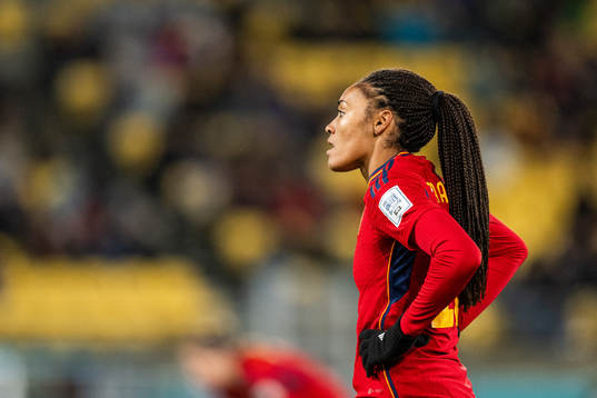 Salma Paralluelo of Spain looks dejected