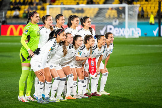 The starting eleven of Costa Rica pose for a photo