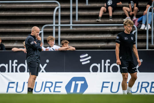 Landskronas tränare Billy Magnusson och Gustaf Bruzelius