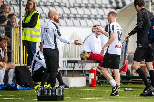 Landskronas assisterande tränare Max Mölder och David