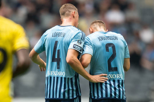 Djurgårdens Jesper Löfgren och Piotr Johansson deppar
