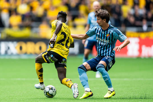 Elfsborgs Emmanuel Boateng och Djurgårdens Gustav Wikheim