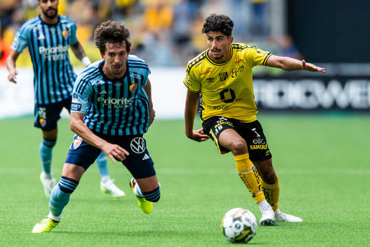 Djurgårdens Gustav Wikheim och Elfsborgs Ahmed Qasem