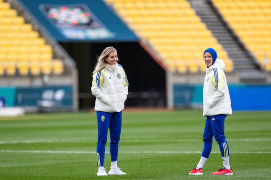Linda Sembrant and Caroline Seger of the Swedish women's