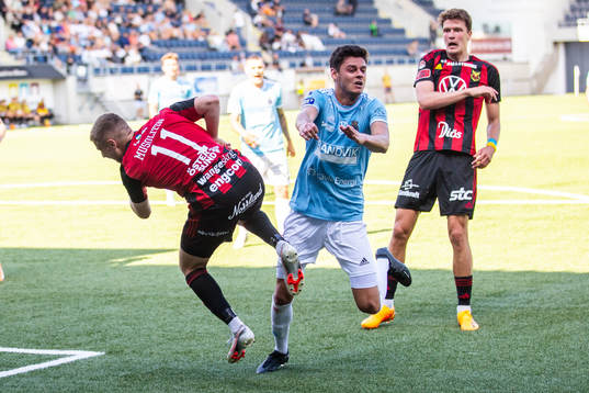 Gefles Kevin Persson och Östersunds Mykola Musolitin