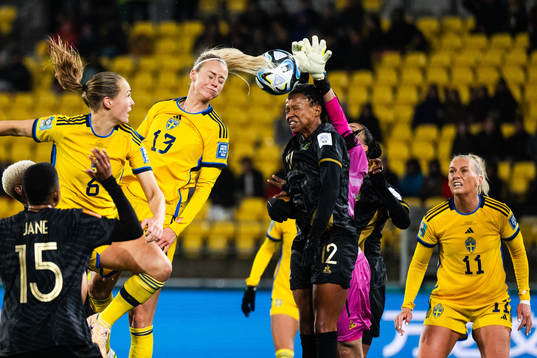 Magdalena Eriksson, Amanda Ilestedt and Stina Blackstenius