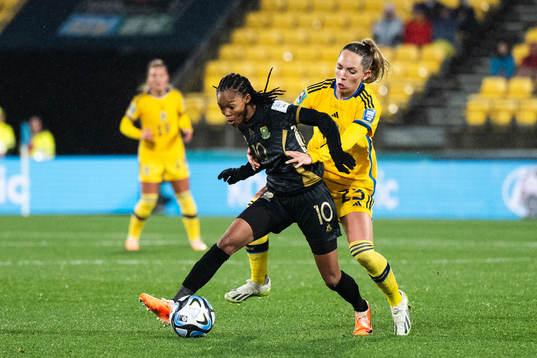 Linda Motlhalo and Elin Rubensson of Sweden