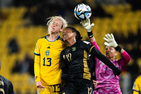 Amanda Ilestedt of Sweden against Jermaine Seoposenwe and