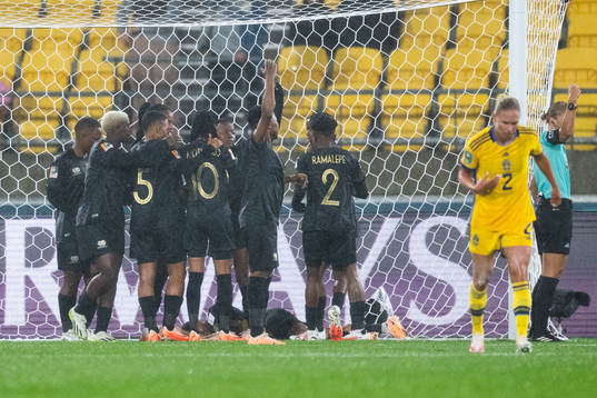 Players of of South Africa celebrate