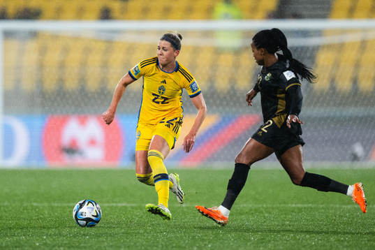 Olivia Schough of Sweden and Jermaine Seoposenwe of South