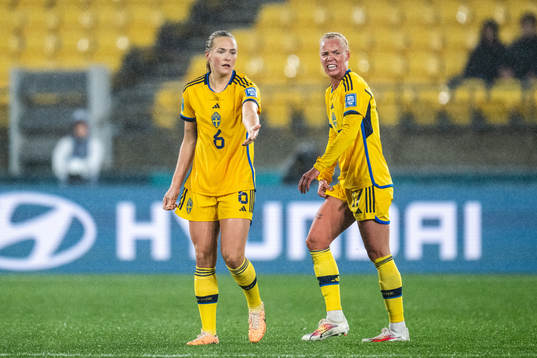 Magdalena Eriksson and Caroline Seger of Sweden