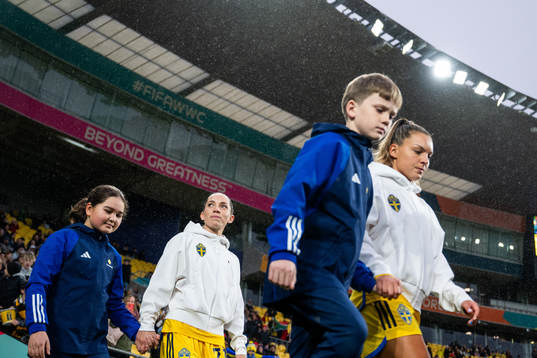 Elin Rubensson and Johanna Rytting Kaneryd of Sweden enter