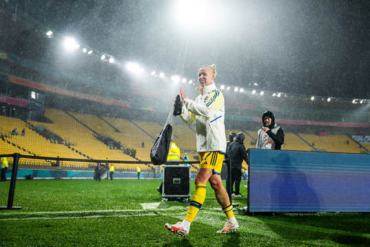 Caroline Seger of Sweden celebrates
