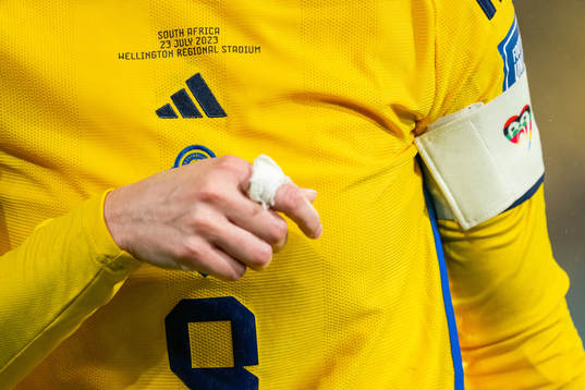 Detail of the jersey of Kosovare Asllani of Sweden