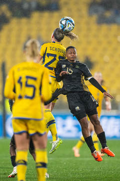 Olivia Schough of Sweden and Refiloe Jane of South Africa