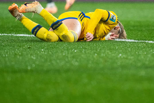 Kosovare Asllani of Sweden in pain