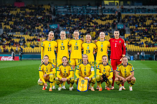 The starting eleven of Sweden pose for a picture