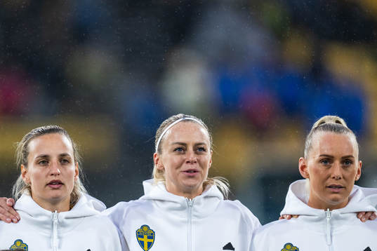 Nathalie Björn, Amanda Ilestedt and Stina Blackstenius of