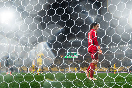 Goalkeeper Zecira Musovic of Sweden looks dejected