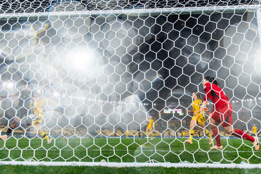Hildah Magaia of South Africa scores 0-1 behind Jonna