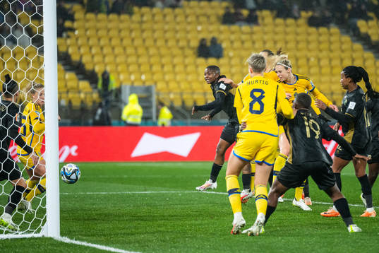 Amanda Ilestedt of Sweden scores 2-1