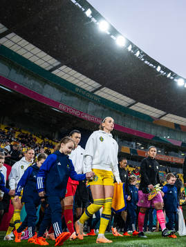 Kosovare Asllani of Sweden enters the pitch