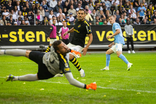 Malmö FFs Sebastian Jörgensen och AIKs Sotirios
