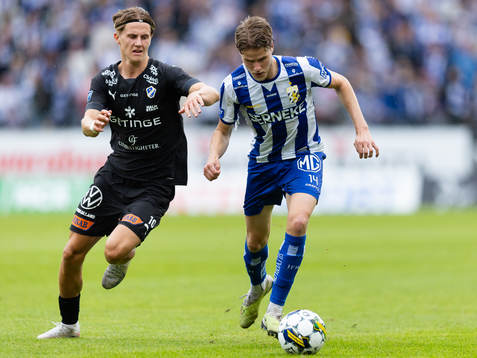 Halmstads Erik Ahlstrand och IFK Göteborgs Gustaf Norlin