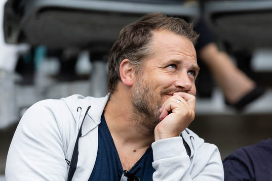 Tidigare IFK Göteborgs spelaren Tobias Hysén på läktaren