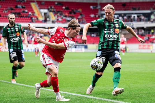 Kalmars Johan Karlsson och Varbergs Hampus Zackrisson