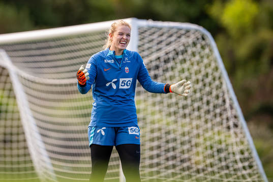 Goalkeeper Guro Pettersen of the Norwegian women’s