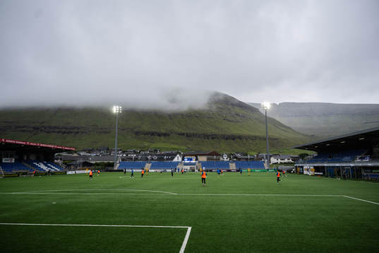 Under en träning med Klaksvik